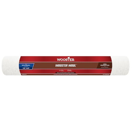 Wooster 18" Paint Roller Cover, 1/2" Nap Nap, Wool 0RR6320180